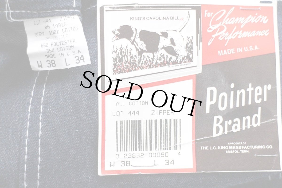 画像8: デッドストック★90s USA製 POINTERポインター ローバック デニム オーバーオール w38 L34 (8)