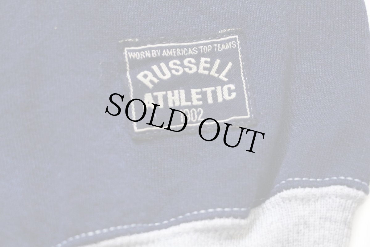 画像5: 90s USA製 RUSSELLラッセル ツートン 切り替え 前V スウェット 杢グレー×紺 XL (5)