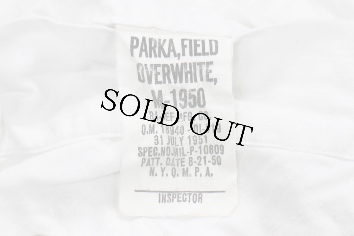 画像6: 50s 米軍 U.S.ARMY コットン スノーカモ フィールド パーカー ホワイト M★モッズコート (6)