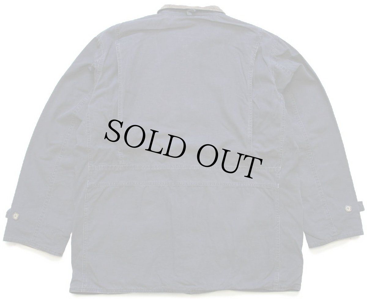 画像2: 00s AMERICAN EAGLEアメリカンイーグル タータンチェックライナー コットン キャンバス フィールドコート 濃紺★ジャケット (2)