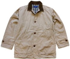 画像1: 00s J.CREW チェック ネルライナー コットンポプリン フィールドコート グレーブラウン (1)