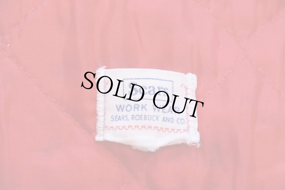 画像4: 70s Sears ROEBUCKS キルティングライナー バットダイ デニム ワークジャケット (4)