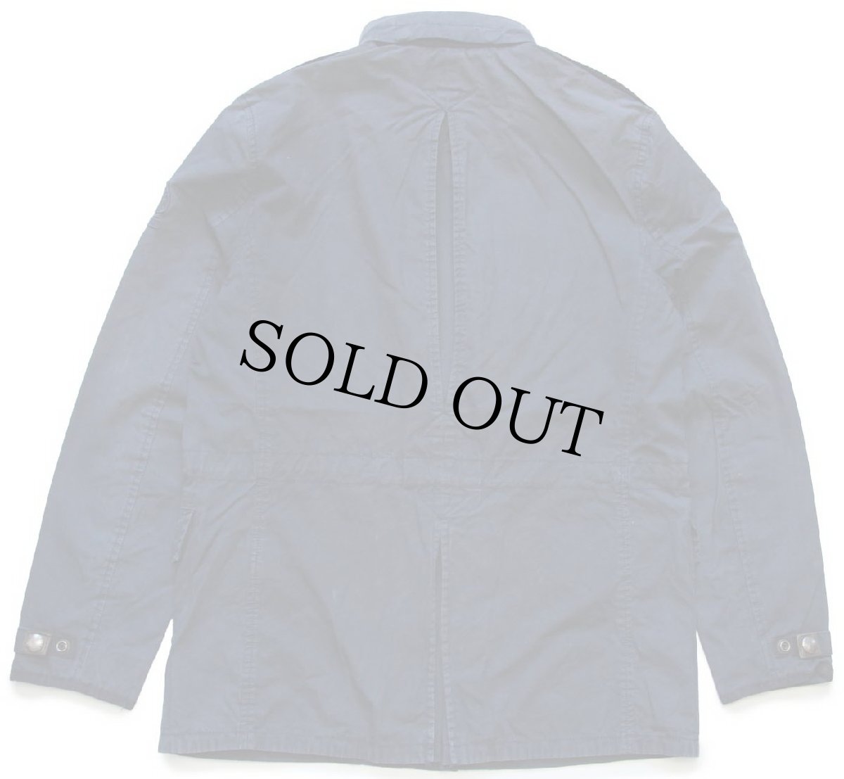 画像2: 00s ポロ ラルフローレン チンスト&パッチ付き コットンポプリン フィールドジャケット 紺 フェード S (2)