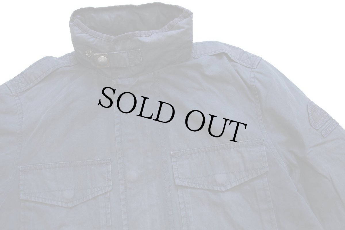 画像3: 00s ポロ ラルフローレン チンスト&パッチ付き コットンポプリン フィールドジャケット 紺 フェード S (3)