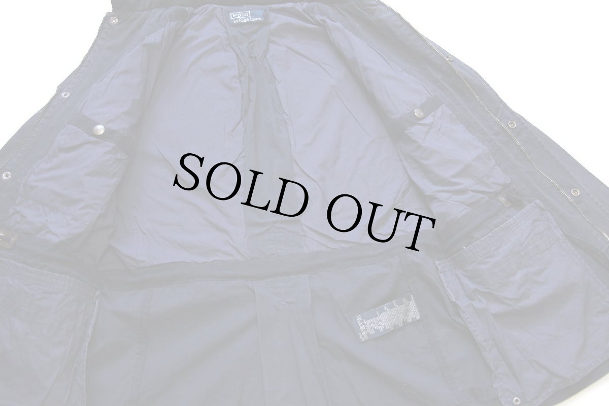 画像6: 00s ポロ ラルフローレン チンスト&パッチ付き コットンポプリン フィールドジャケット 紺 フェード S (6)