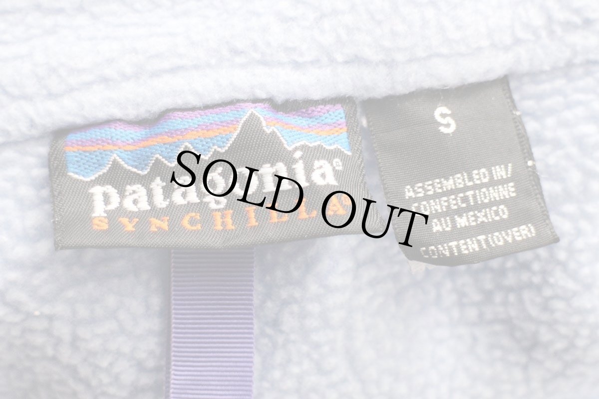 画像4: 00s メキシコ製 patagoniaパタゴニア マースピアル ハーフジップ シンチラ フリース 水色 S (4)