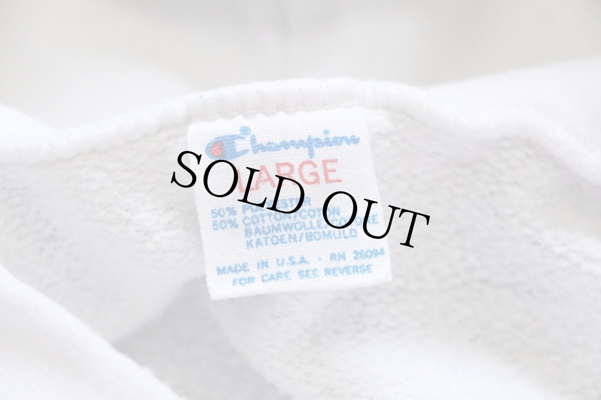 画像4: 80s USA製 Championチャンピオン Ohio State スウェットパーカー 白 L★オールドイングリッシュ フーディー (4)