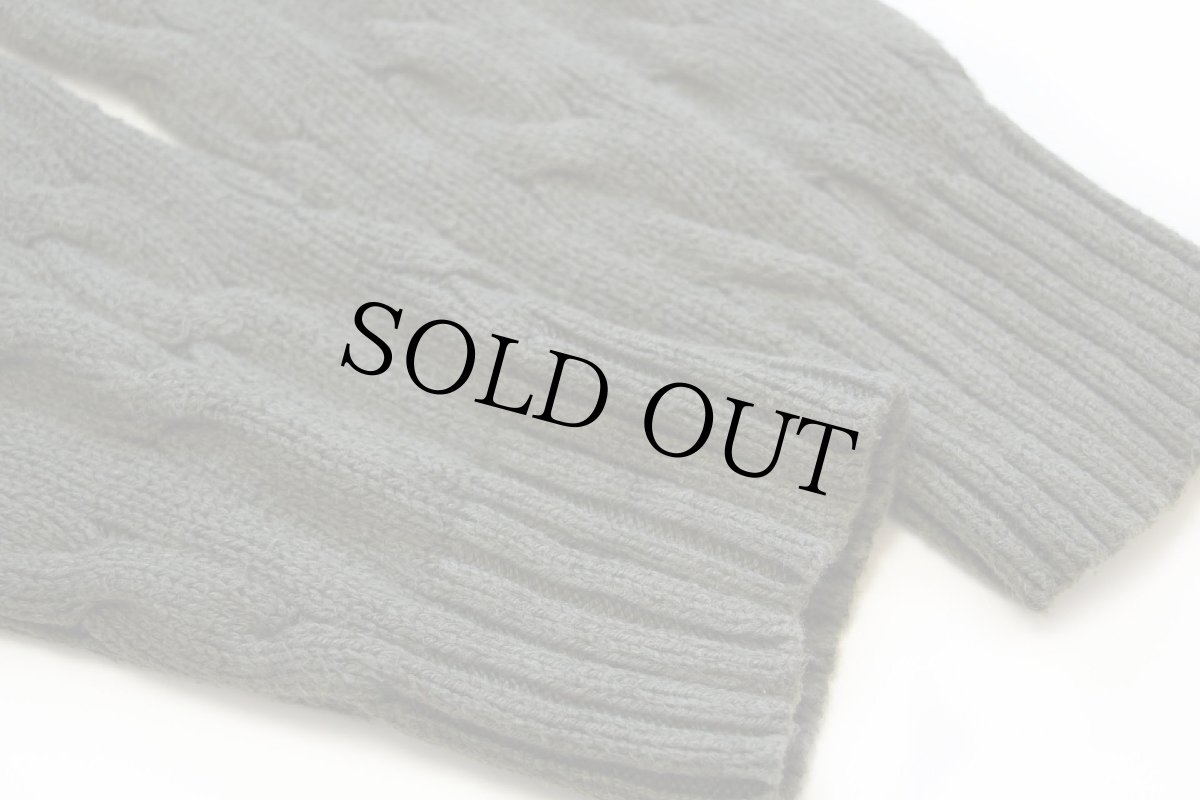 画像6: 00s ポロ ラルフローレン ワンポイント ケーブル編み ピマ コットンニット セーター オリーブ L (6)