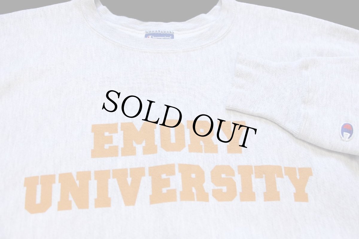 画像3: 00s メキシコ製 Championチャンピオン EMORY UNIVERSITY リバースウィーブ スウェット 杢グレー L (3)