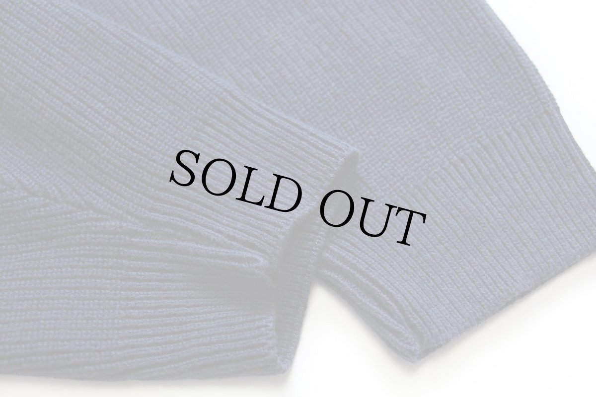 画像5: 90s USA製 EddieBauerエディーバウアー 無地 ヘンリーネック コットンニット セーター 紺 (5)