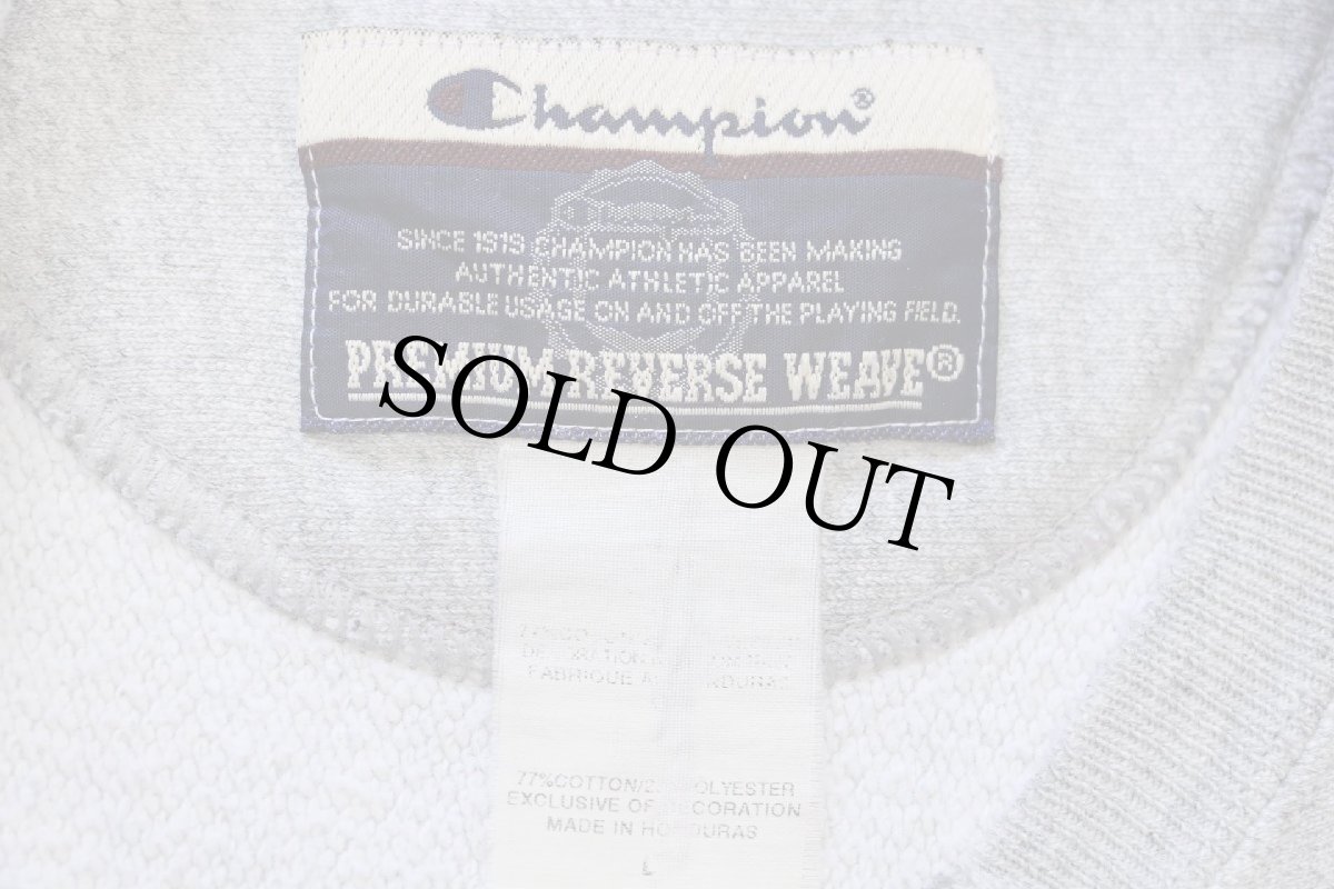 画像4: 00s Championチャンピオン 無地 目無し リバースウィーブ スウェット 杢グレー L★ブランク (4)