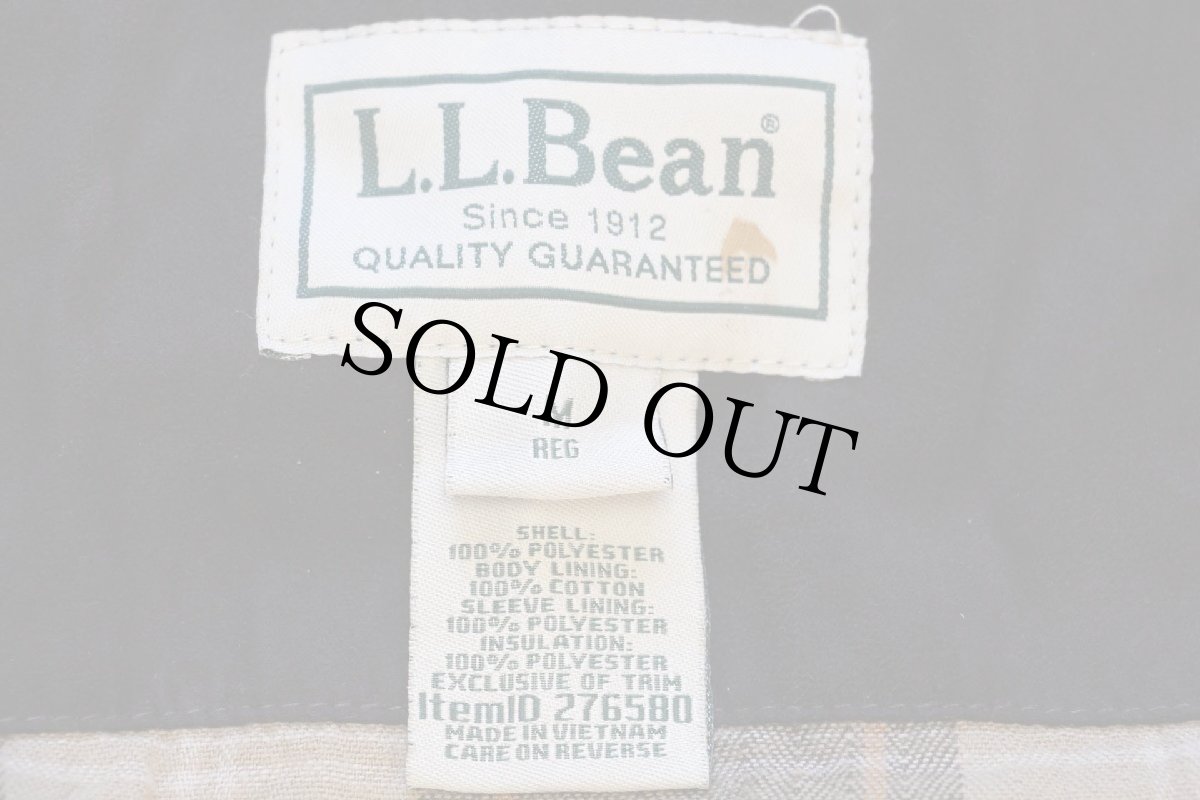 画像4: 00s L.L.Bean スタンドカラー Thinsulate 中綿入り チェックライナー フェイクスエード ジャケット 黒 M-REG (4)