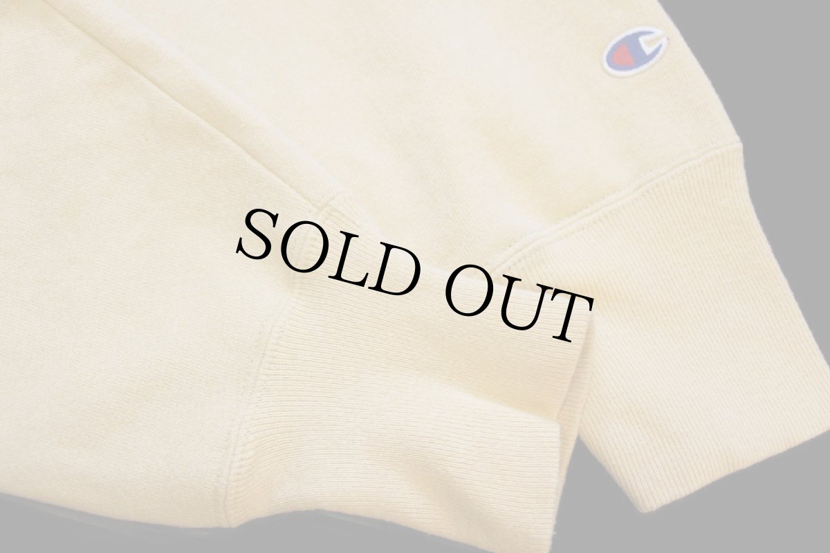 画像5: 00s メキシコ製 Championチャンピオン 無地 目無し リバースウィーブ スウェット 薄黄 L★ブランク (5)