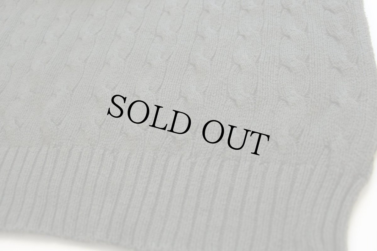 画像5: 00s ポロ ラルフローレン ワンポイント ケーブル編み ピマ コットンニット セーター オリーブ L (5)