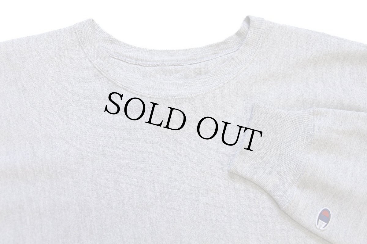 画像3: 00s Championチャンピオン 無地 目無し リバースウィーブ スウェット 杢グレー L★ブランク (3)