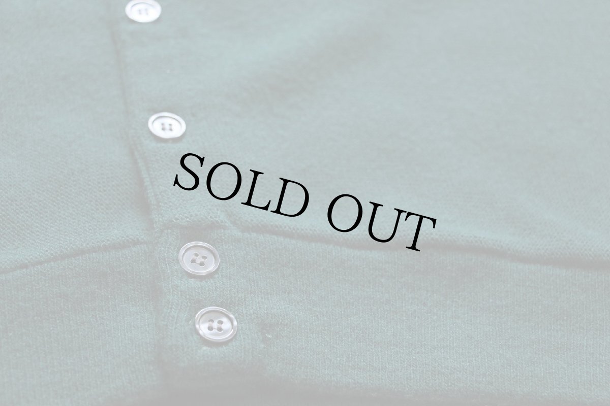 画像5: 90s USA製 ARROW 無地 パール編み アクリルニット カーディガン 緑 M (5)