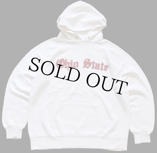 80s USA製 Championチャンピオン Ohio State スウェットパーカー 白 L