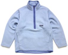 画像1: 00s メキシコ製 patagoniaパタゴニア マースピアル ハーフジップ シンチラ フリース 水色 S (1)