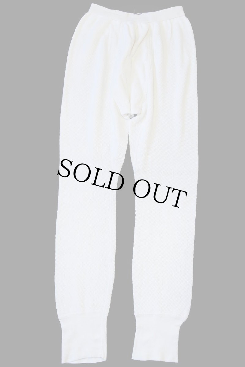 画像2: 80s Kmart コットン サーマルパンツ ナチュラル S (2)