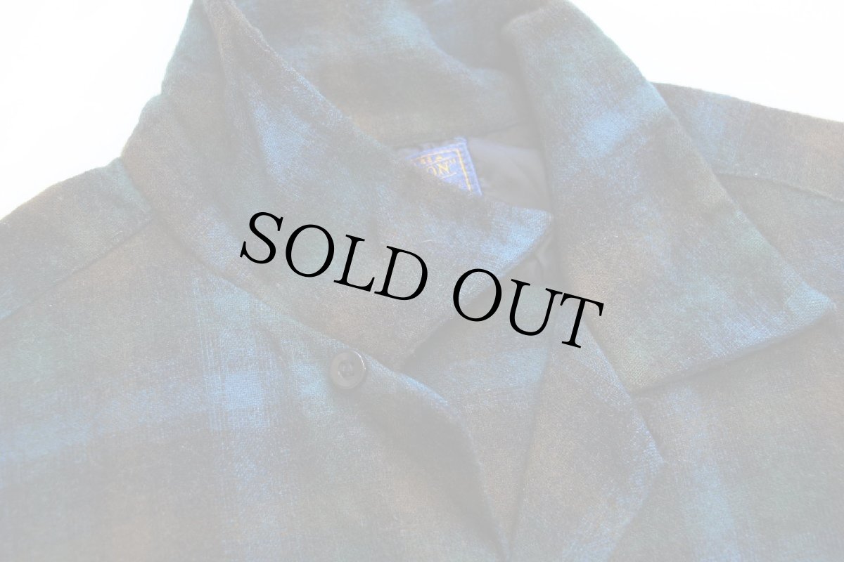 画像5: 60s PENDLETONペンドルトン オンブレチェック ウール オープンカラーシャツ L (5)