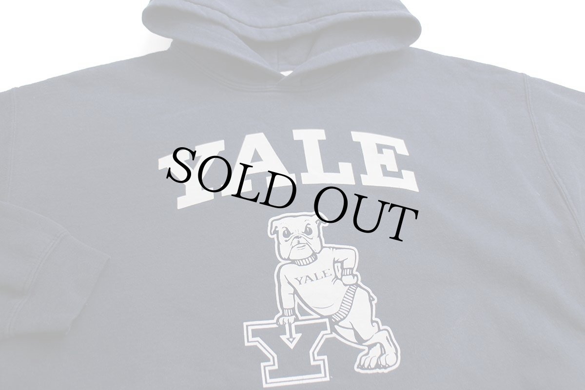 画像3: 00s YALE ハンサム ダン ブルドッグ スウェットパーカー 紺 L (3)