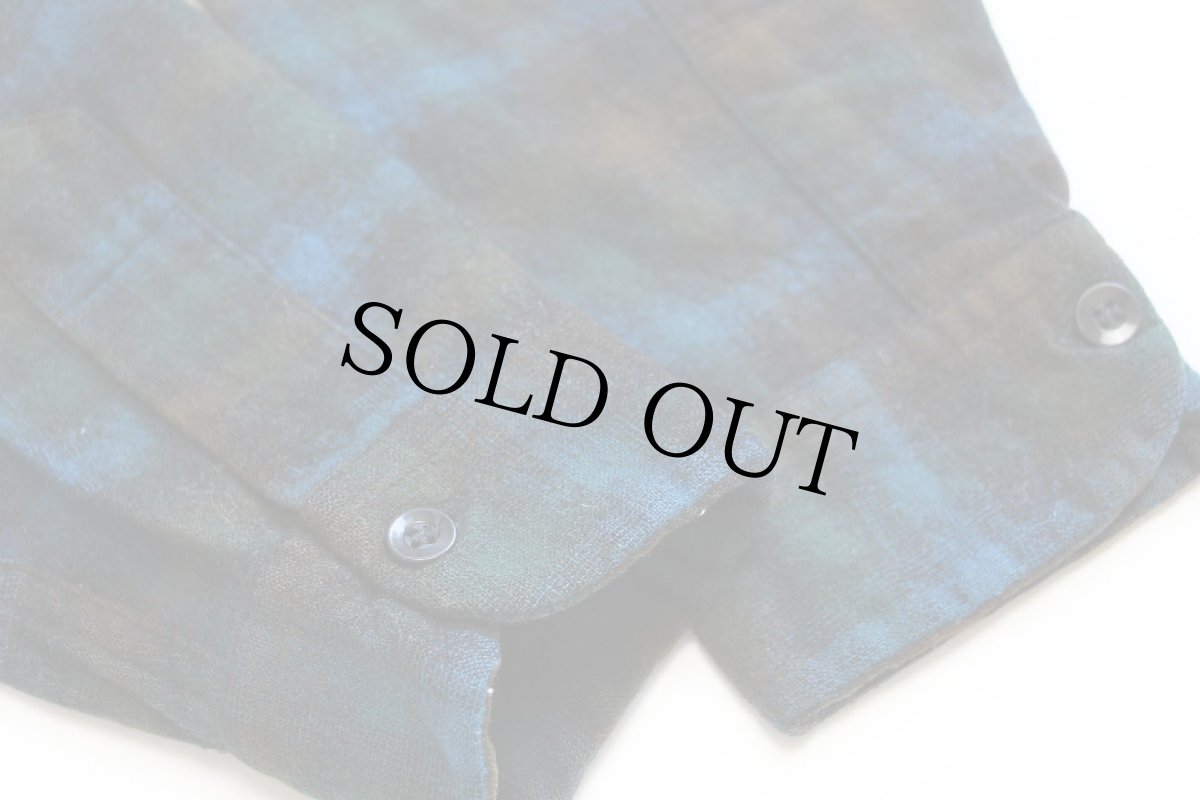 画像7: 60s PENDLETONペンドルトン オンブレチェック ウール オープンカラーシャツ L (7)