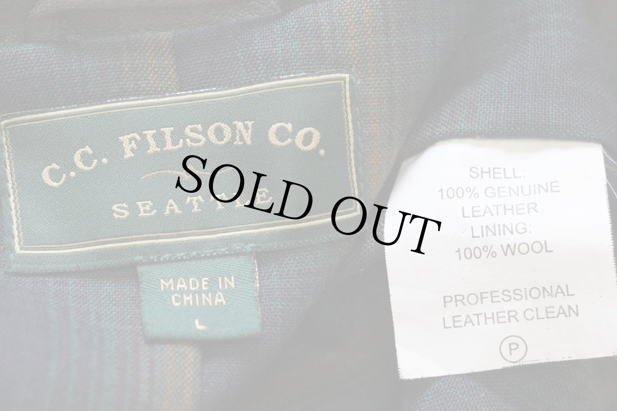 画像5: FILSONフィルソン タータンチェック ウールライナー ラムレザー ベスト L (5)