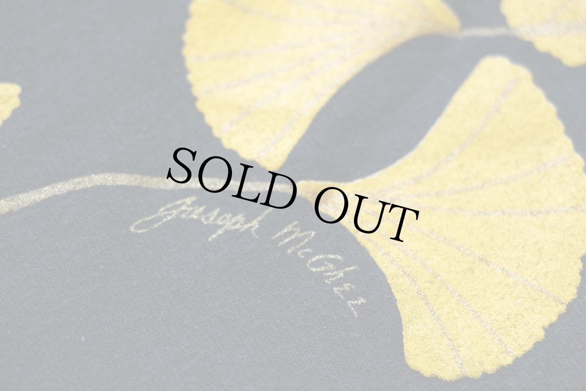 画像4: 00s USA製 イチョウ アート 両面プリント フルジップ スウェット 黒 L (4)