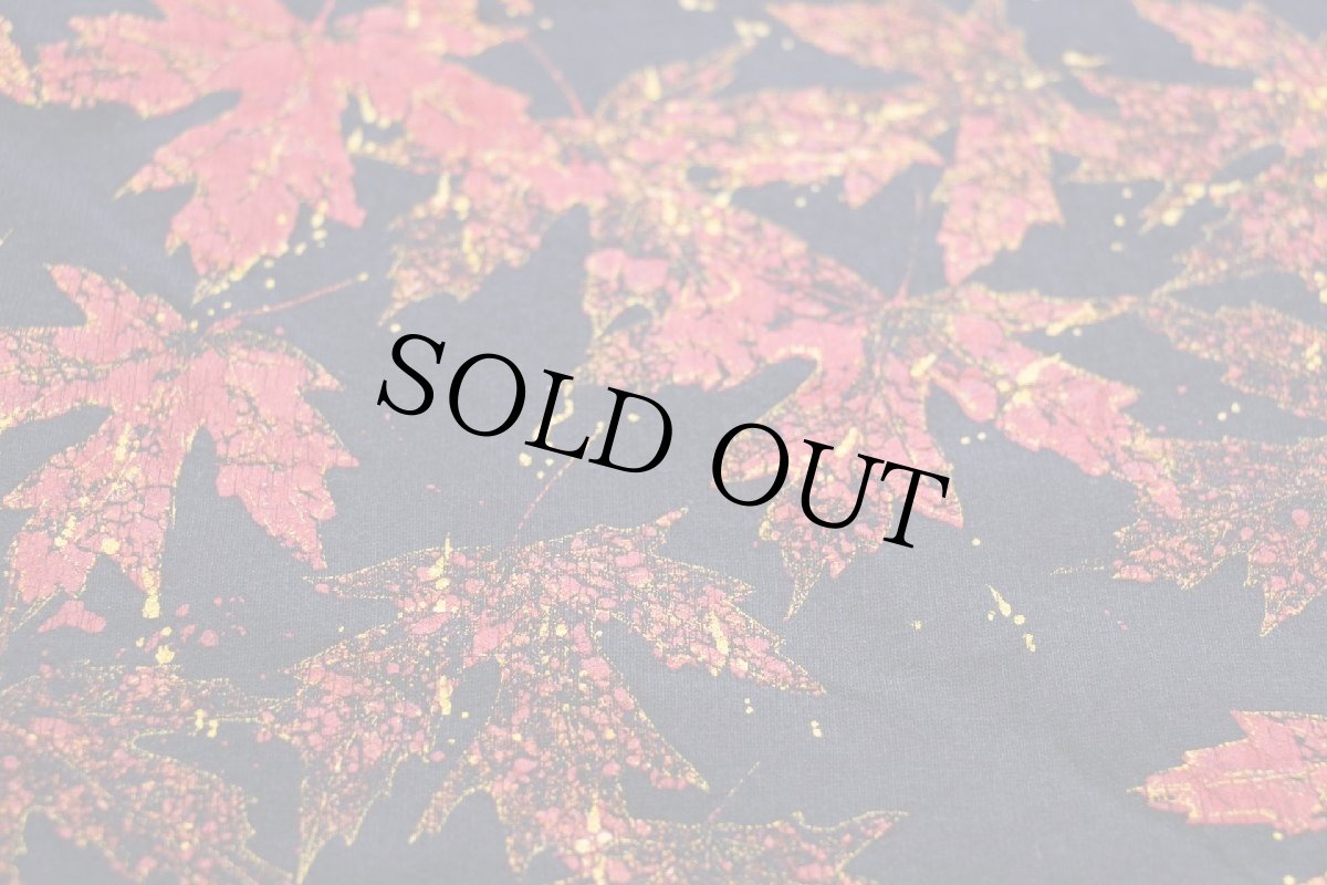 画像5: 90s USA製 Artisans カエデ アート レイヤードネック スウェット 黒 XL (5)