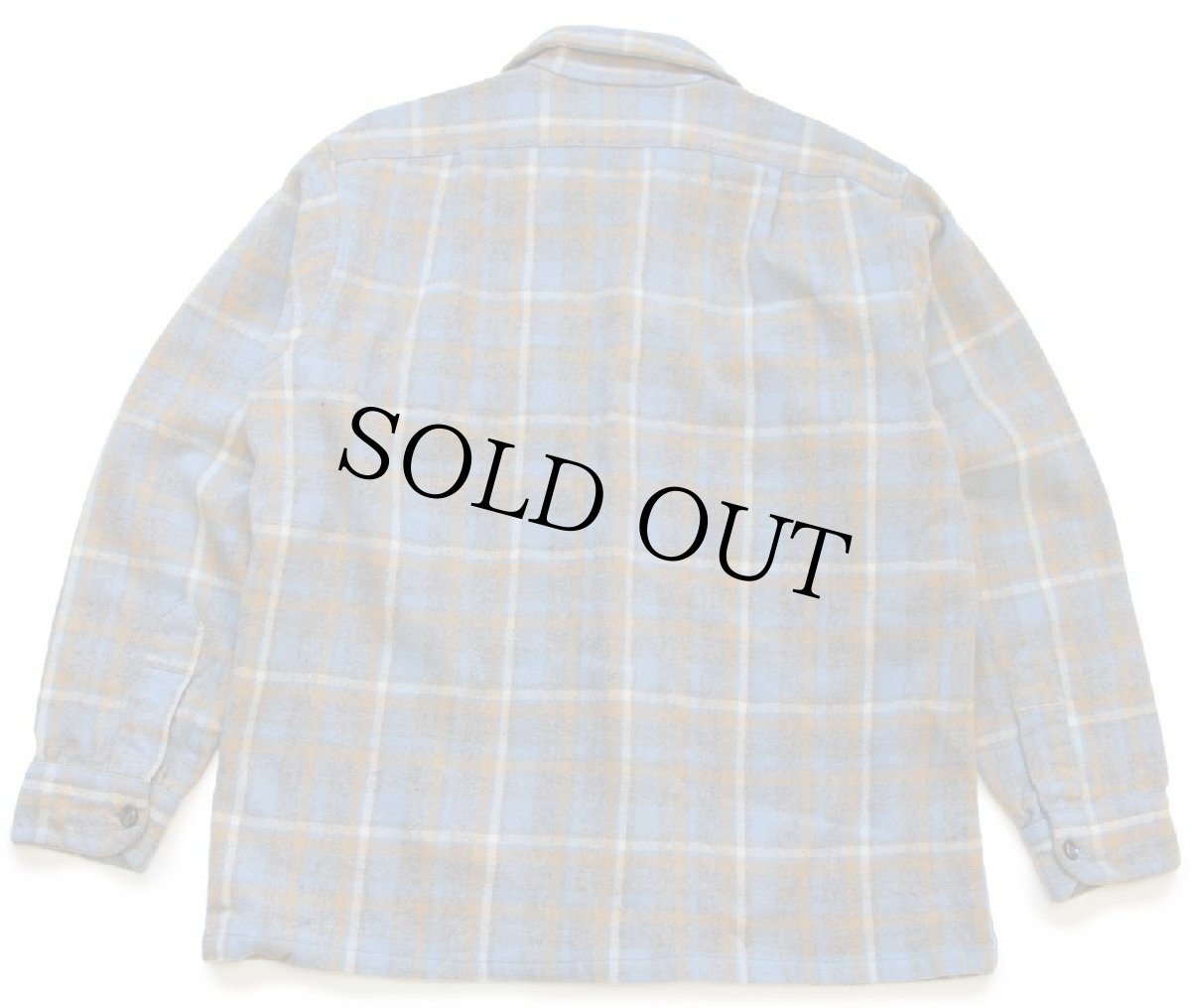 画像2: 70s USA製 PENDLETONペンドルトン チェック オープンカラー ウールシャツ L (2)