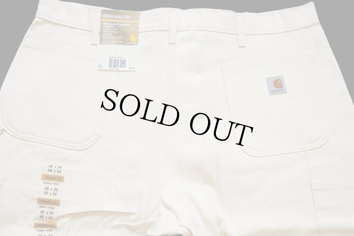 画像5: 未使用★USA製 carharttカーハート ダブルニー コットン ペインターパンツ 生成り w40 L34 (5)