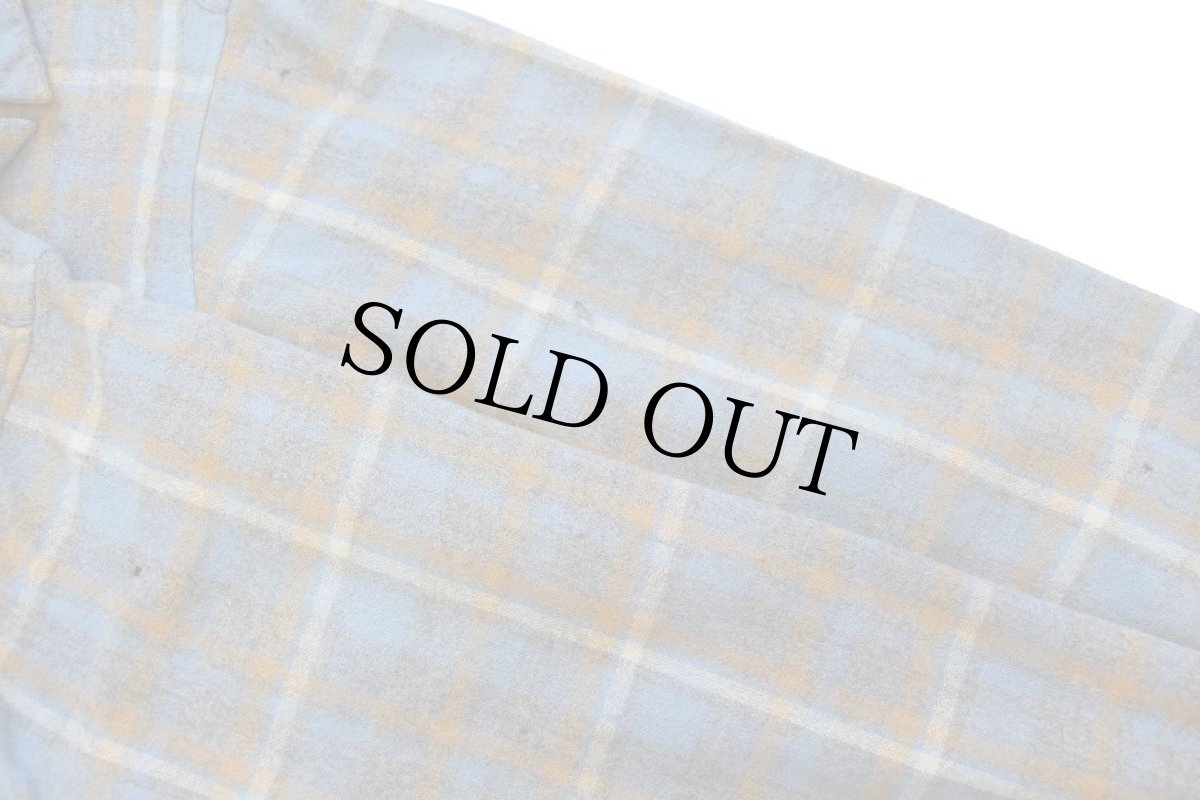 画像5: 70s USA製 PENDLETONペンドルトン チェック オープンカラー ウールシャツ L (5)