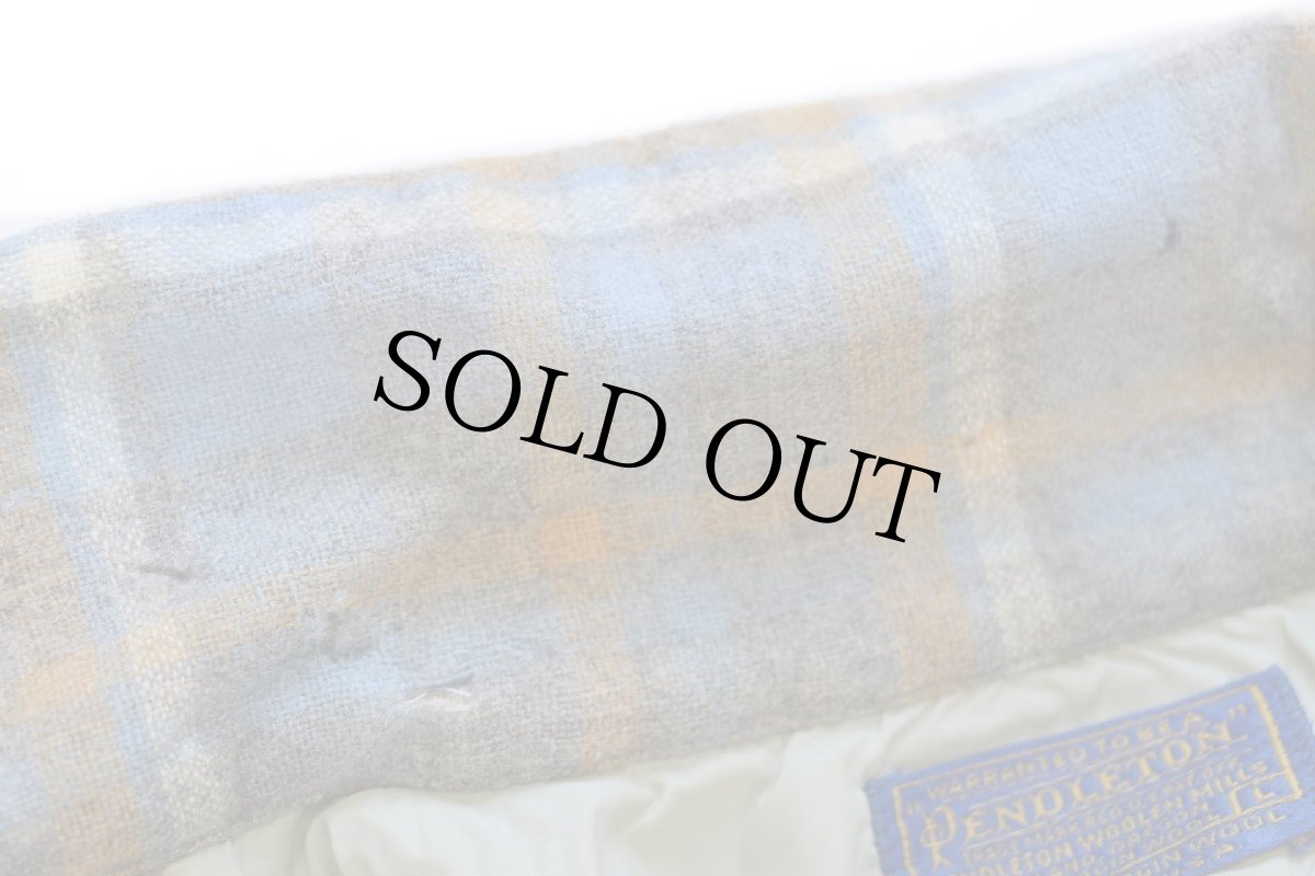 画像6: 70s USA製 PENDLETONペンドルトン チェック オープンカラー ウールシャツ L (6)