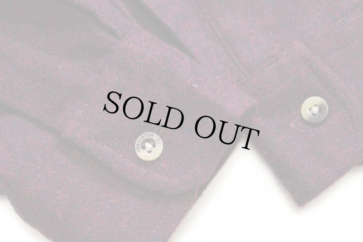 画像5: PENDLETONペンドルトン OUTDOOR SHIRT 無地 ウールシャツ 赤紫×濃紺 ミックス (5)