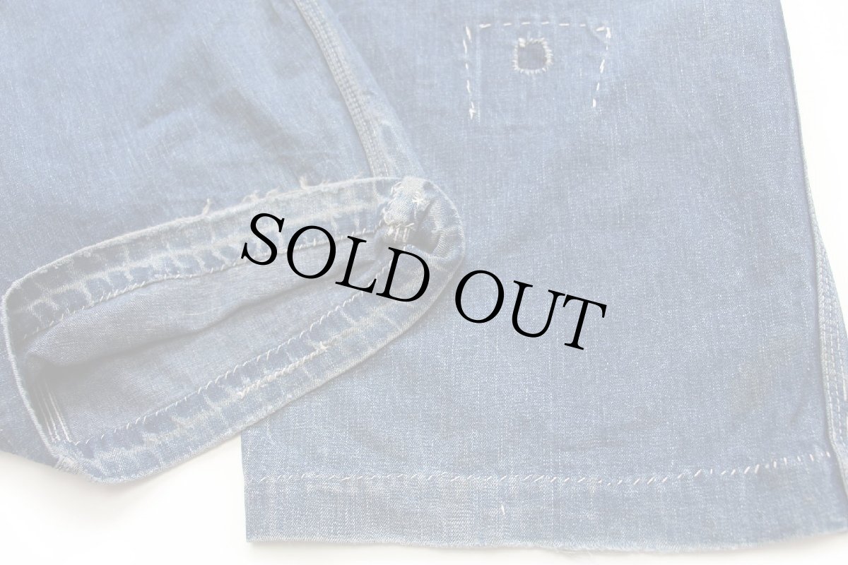 画像10: 50s USA製 PENNEY'S PAYDAY ダメージ リペア インディゴ デニム オーバーオール w44 (10)