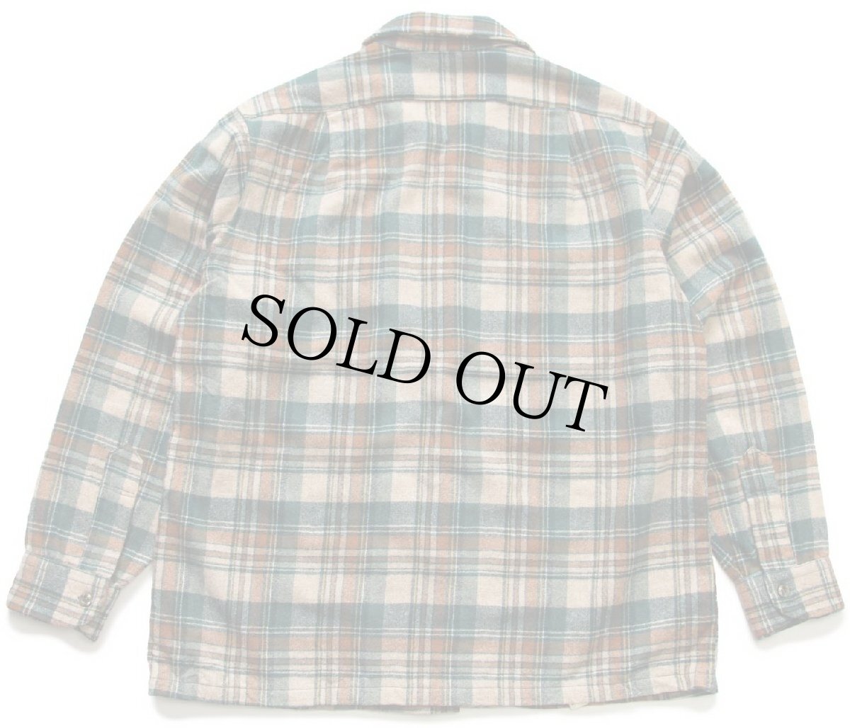 画像2: 70s USA製 PENDLETONペンドルトン チェック オープンカラー ウールシャツ L (2)