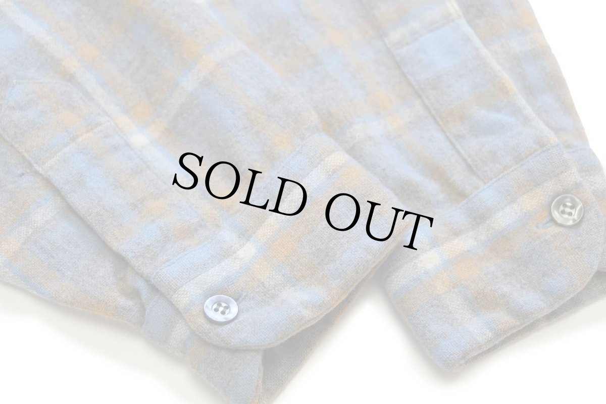 画像8: 70s USA製 PENDLETONペンドルトン チェック オープンカラー ウールシャツ L (8)