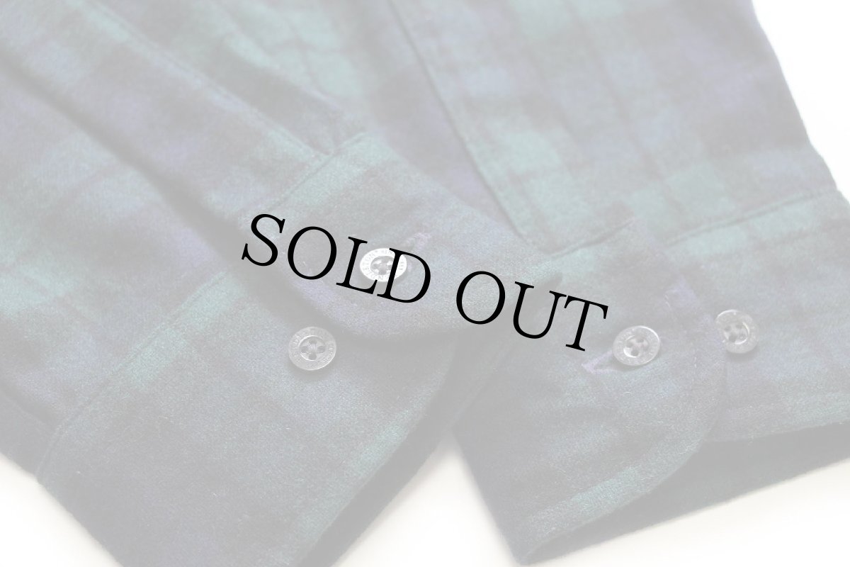 画像6: メキシコ製 PENDLETONペンドルトン FIRESIDE BLACK WATCH TARTAN ブラックウォッチ タータンチェック ボタンダウン ウールシャツ L (6)