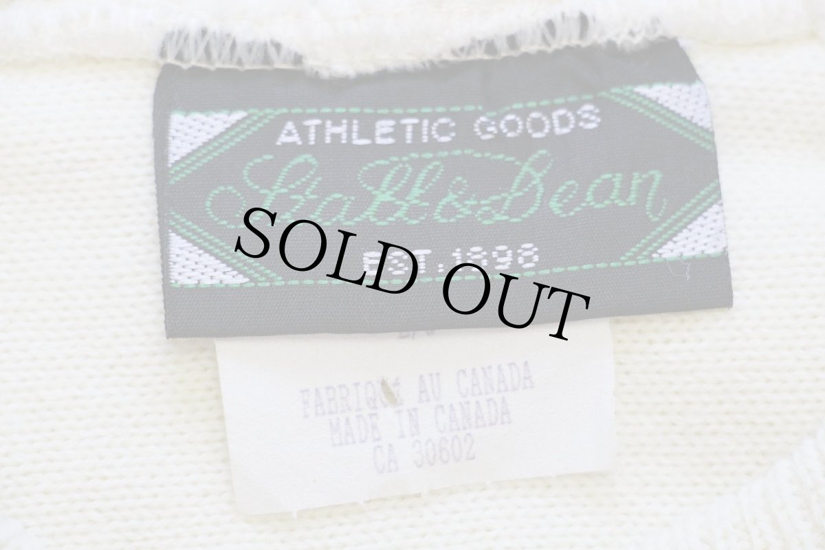 画像4: カナダ製 Stall&Dean 60 フェルトパッチ ナンバリング 太ボーダー 切り替え PENN フットボール ウール混 ニットセーター (4)