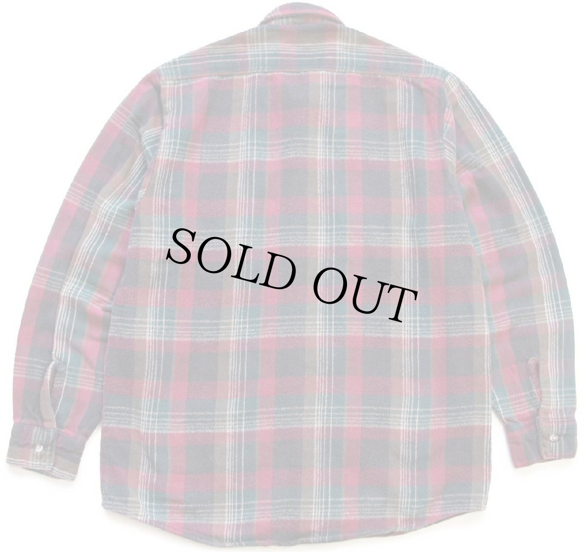 画像2: 90s FIVE BROTHERファイブブラザー チェック コットン フランネルシャツ T-M (2)