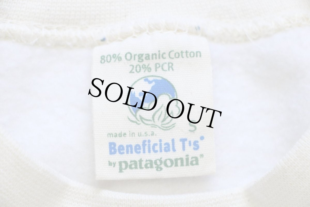 画像5: 90s USA製 patagoniaパタゴニア Beneficial T's 無地 オーガニックコットン スウェット 生成り S★ブランク (5)