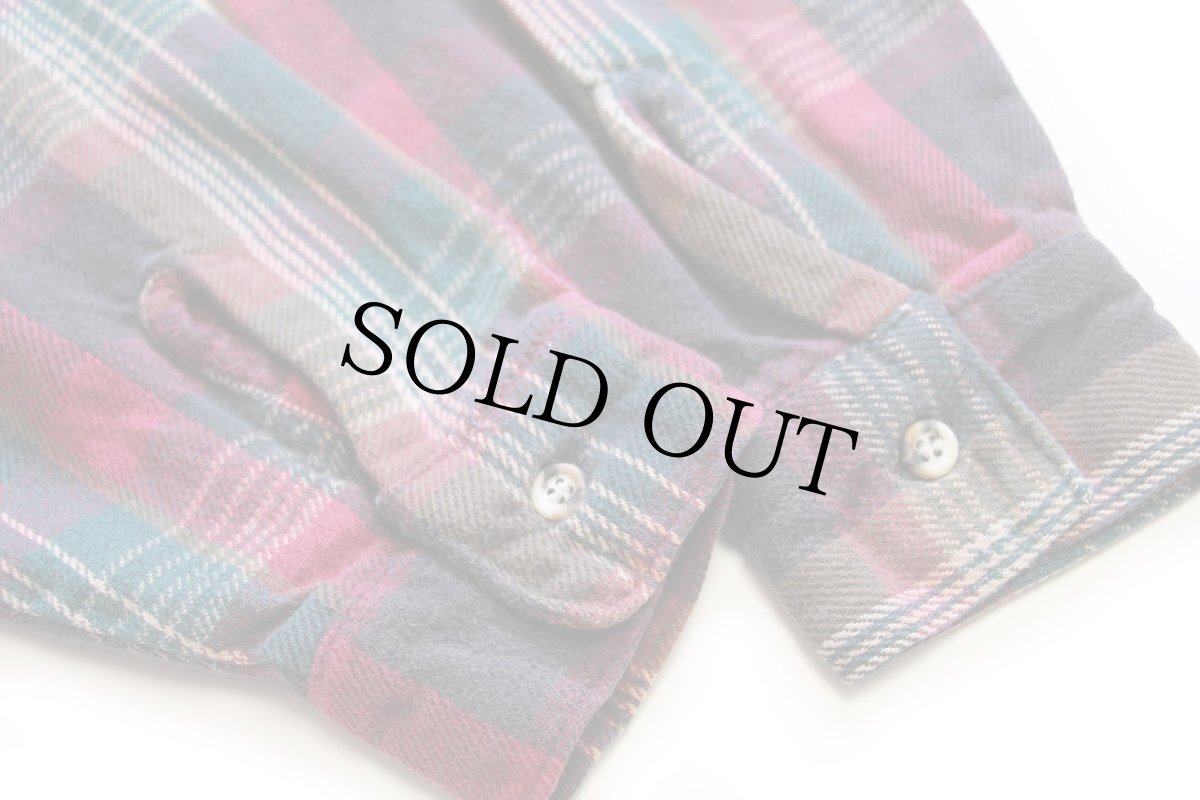 画像5: 90s FIVE BROTHERファイブブラザー チェック コットン フランネルシャツ T-M (5)