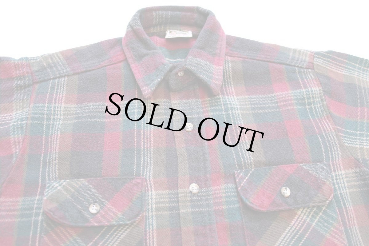 画像3: 90s FIVE BROTHERファイブブラザー チェック コットン フランネルシャツ T-M (3)