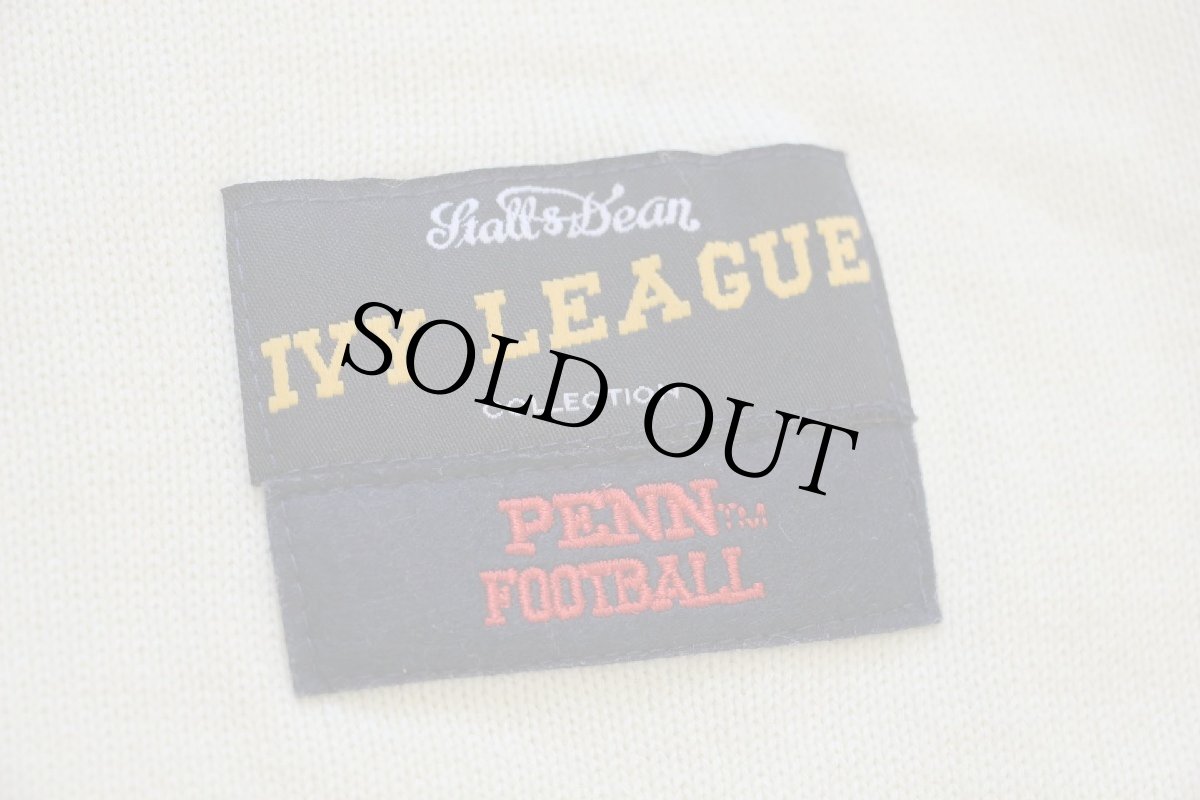 画像5: カナダ製 Stall&Dean 60 フェルトパッチ ナンバリング 太ボーダー 切り替え PENN フットボール ウール混 ニットセーター (5)