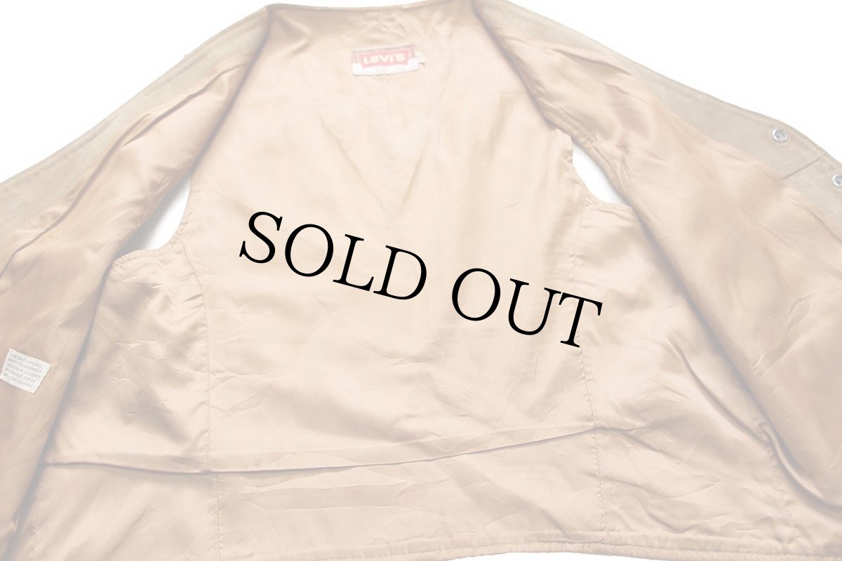 画像6: 70s Levi'sリーバイス スエード レザーベスト 薄茶 XL (6)