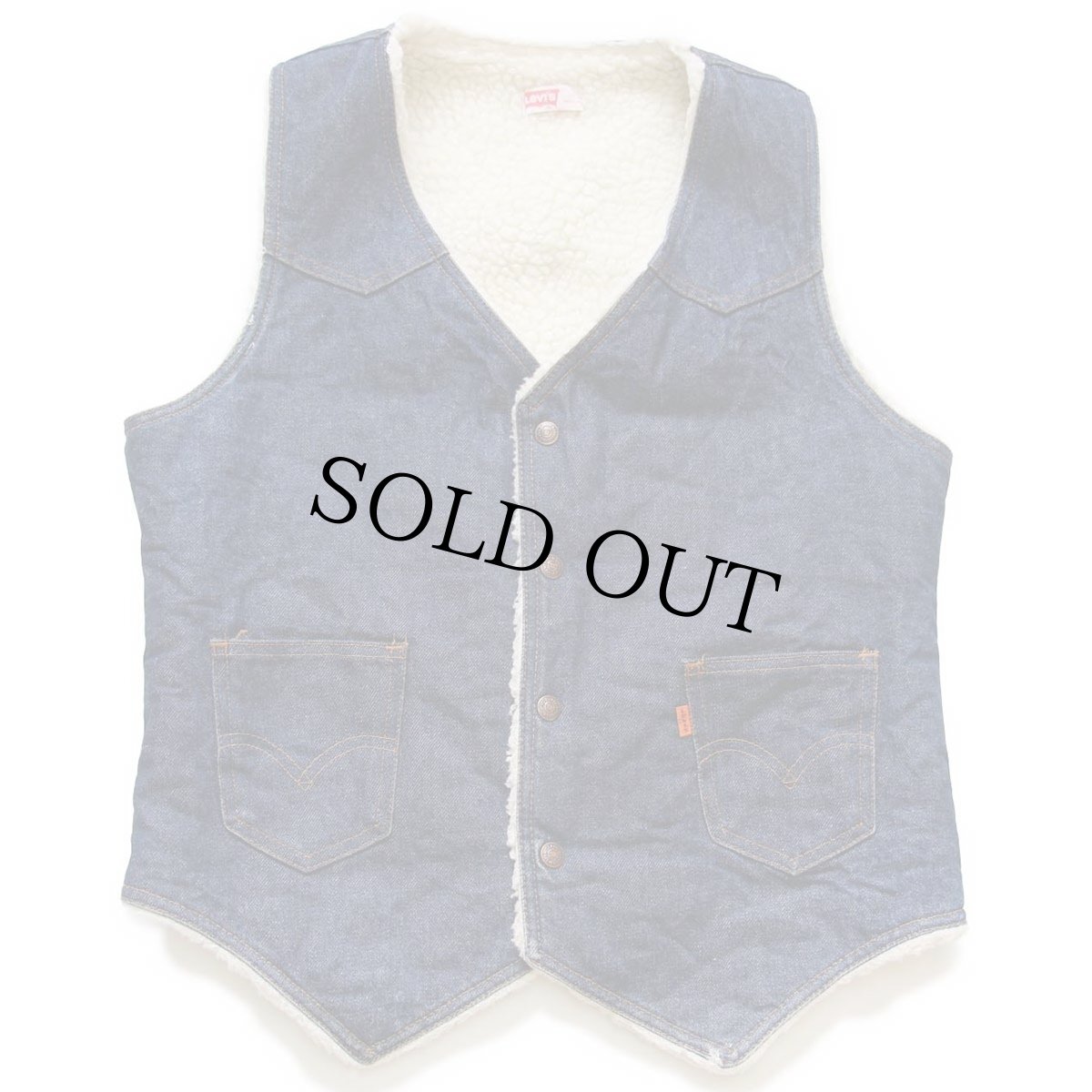 画像1: 70s USA製 Levi'sリーバイス 60607 ボアライナー デニムベスト M★B (1)