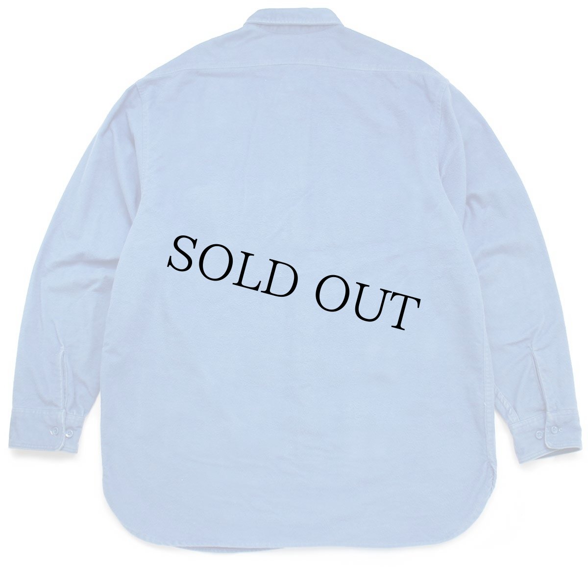 画像2: 80s EddieBauerエディーバウアー 無地 コットン シャモアクロスシャツ 青 (2)