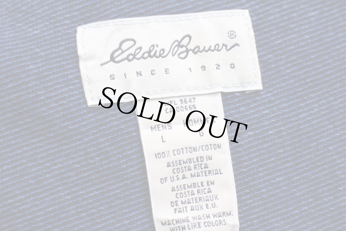 画像4: 90s EddieBauerエディーバウアー ボタンダウン コットンツイルシャツ インディゴ L (4)