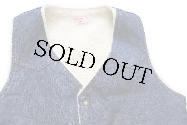 70s USA製 Levi'sリーバイス 60607 ボアライナー デニムベスト M☆B
