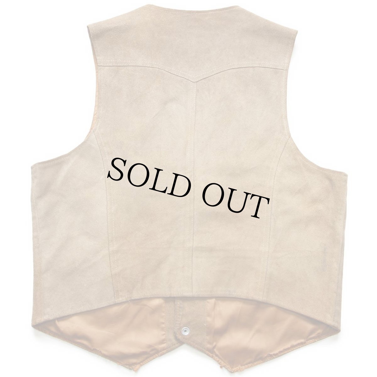 画像2: 70s Levi'sリーバイス スエード レザーベスト 薄茶 XL (2)